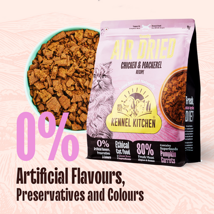 Kennel Kitchen Air Dried Chicken and Mackerel for Cat Dry Food (All Life Stage)