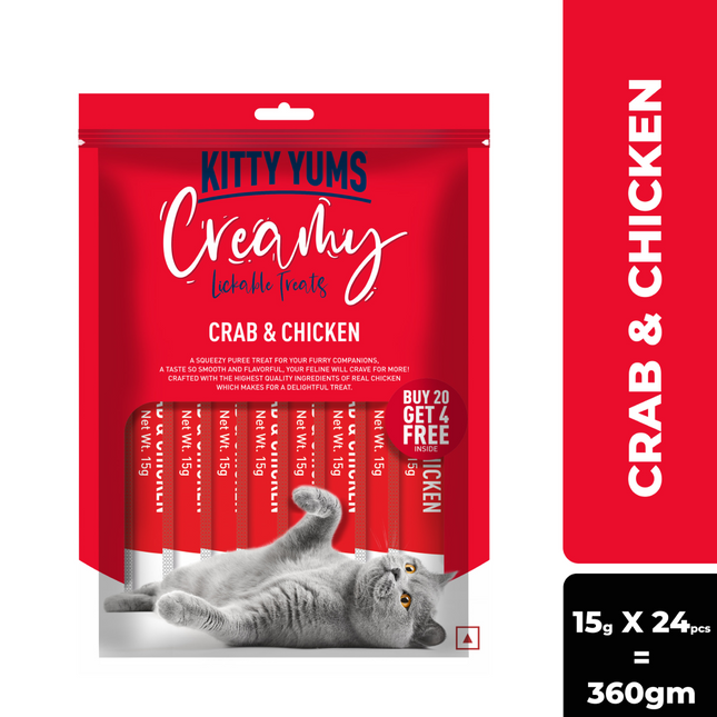 Kitty Yums Crab & Chicken Creamy Cat Treats