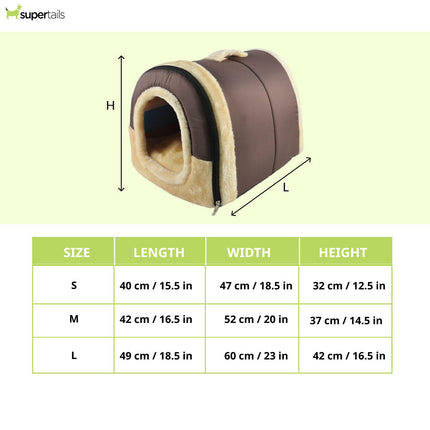 Fluffy's Luxurious Foldable Ultra Soft Bed for Dogs and Cats (Brown)