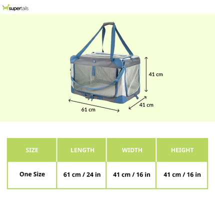 Fofos Outdoor Camping Carrier for Dogs and Cats (Grey/Blue)