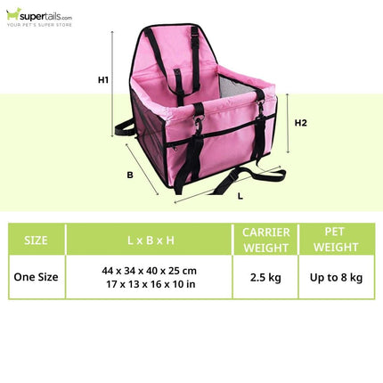 Emily Pets Car Carrier for Dogs and Cats (Pink)