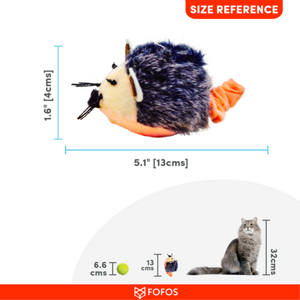 Fofos Pull String & Sound Chip Mouse Shaped Electronic Toy for Cats (Grey)