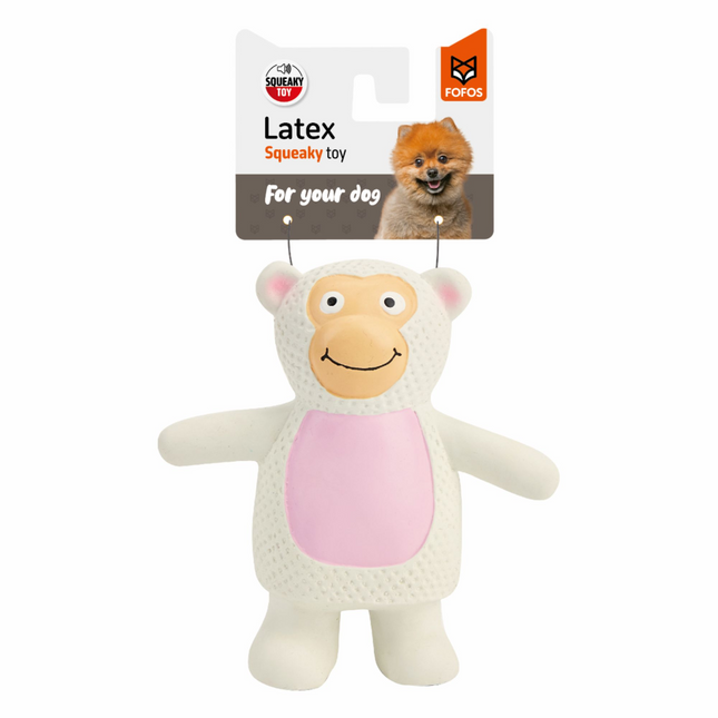 Fofos Latex Monkey Squeaky Toy for Dogs (Grey)