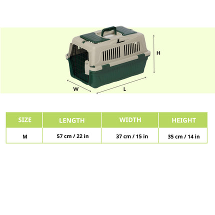 NutraPet Closed Top Carrier Box for Dogs and Cats (Dark Green)