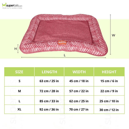 Emily Pets Rectangle Shape Bed for Dogs and Cats (Red)