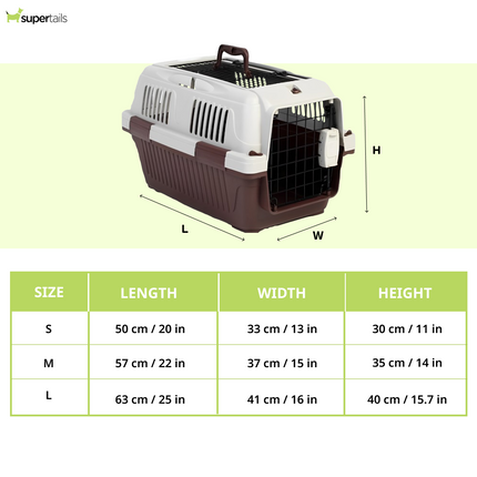 NutraPet Closed Top Open Grill Carrier Box for Dogs and Cats (Dark Red)