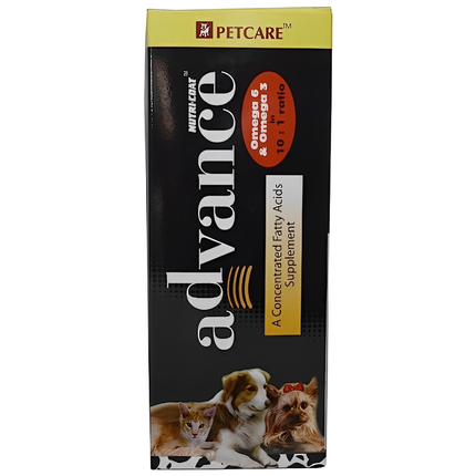 Petcare Nutricoat Advance Omega 3 + 6 Syrup and Venkys Gutwell Pre & Probiotics Gut Health Powder for Dogs and Cats Combo