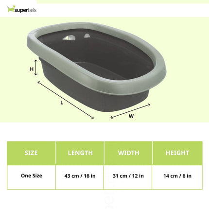 Trixie Be Eco Carlo Litter Tray with Rim for Cats (Grey Green/Anthracite)