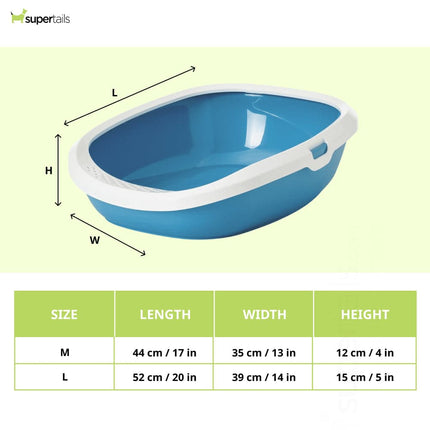 Savic Gizmo Litter Tray with Rim for Cats (Twilight Blue)