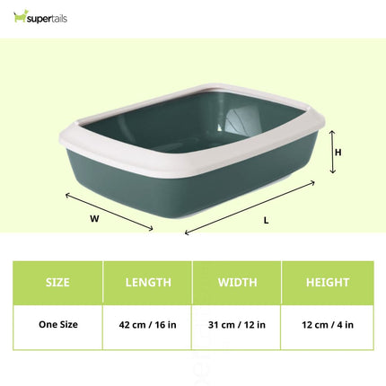 Savic Iriz Litter Tray with Rim for Cats (Nordic Green)