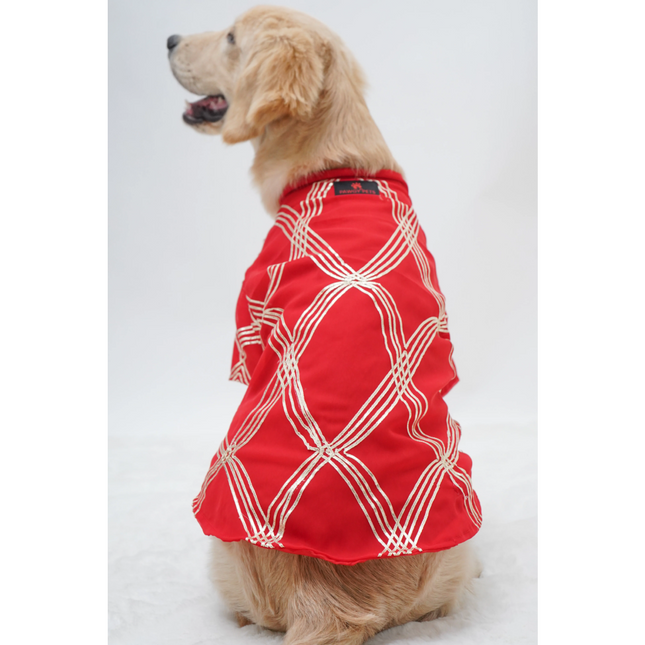 Pawgypets Festive Gota Shirt for Dogs (Red)