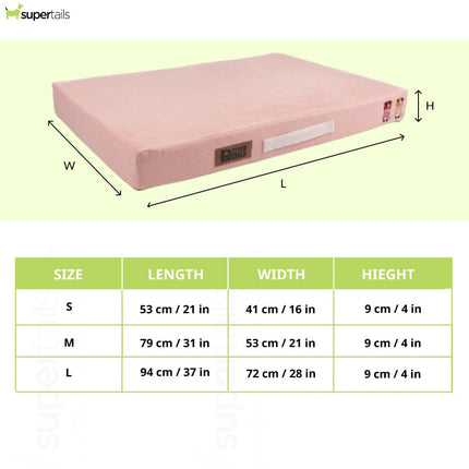 Petter World Micro Fur Orthopedic Mattress Bed with Memory Foam Base for Dogs (Peach Pearl)