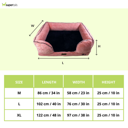 Petter World Ultra Luxury Micro Fur Orthopedic Sofa Bed for Dogs (Millennial Pink)
