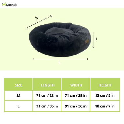 Petter World Anxiety Relieving Donut Bed for Dogs and Cats (Charcoal)