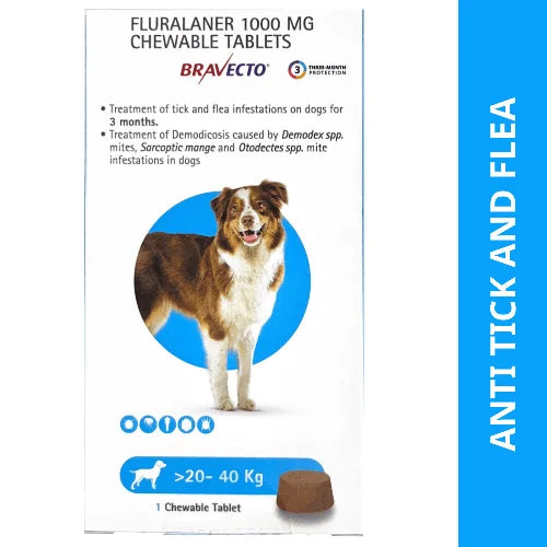 Bravecto Tablet for Dogs contains fluralaner, which is a member of the isoxazoline class.