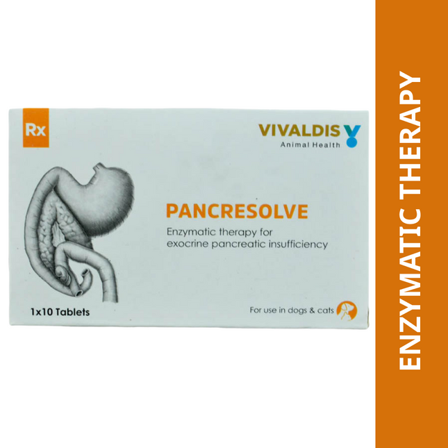 Order the Vivaldis Pancresolve Tablet for Dogs and Cats - 1 Strip (10 tablets) online at Supertails.