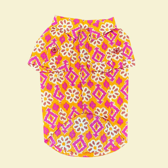 Pet Set Go Phool Cotton Shirt for Dogs (Orange)