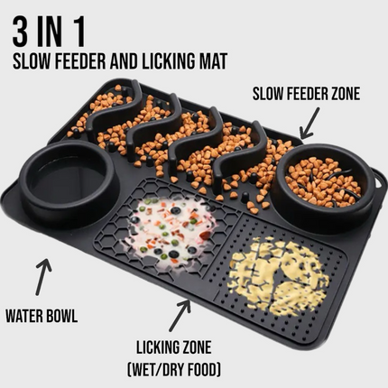 Talking Dog Club Lickables Lick Mat for Dogs and Cats (Black)
