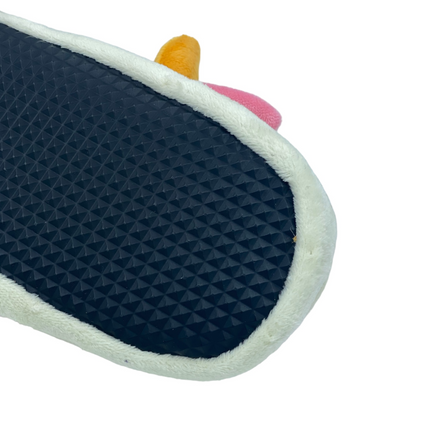 Talking Dog Club Doggie Cow Slipper Squeaky Plush Toy for Dogs (White)