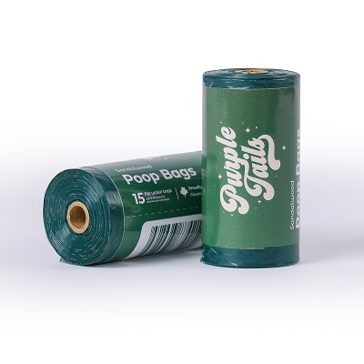 Purple Tails Poop Bags Sandalwood Scented for Dogs (Green)