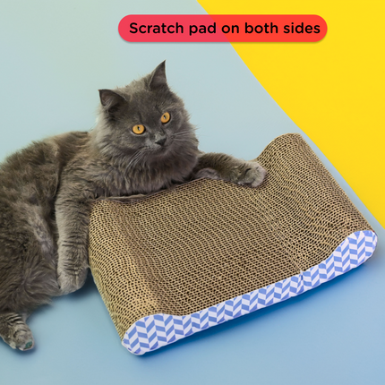 Skatrs Paw Lounge Cat Scratcher with Premium Catnip and Claw Tower Cat Tree with Hammock and Dual Scratching Post Toy Combo