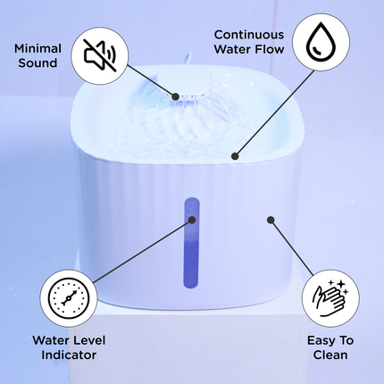 Skatrs Water Fountain with Adapter for Dogs and Cats (White)