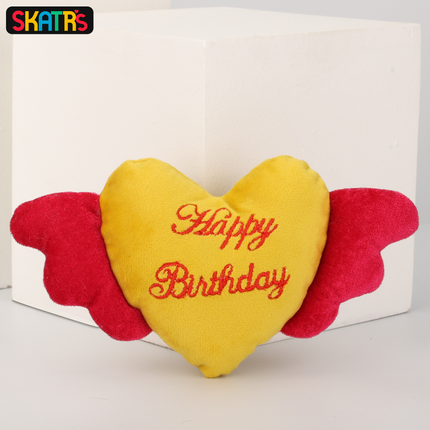 Skatrs Birthday Heart Plush Toy for Dogs and Cats
