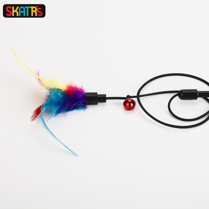 Skatrs Feather Fun Catcher Teaser Playing Stick for Cats