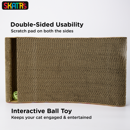 Skatrs Scratch Me Maybe Cat Scratcher with 2g Premium Catnip Free
