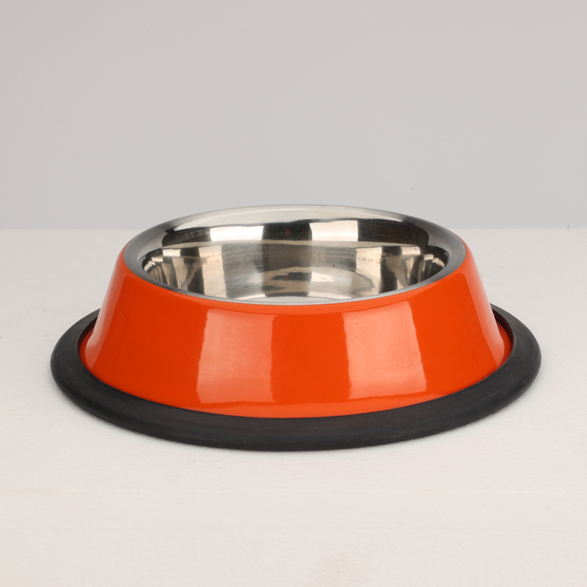 Anti Skid Glossy Bowl for Dogs and Cats (Orange)(L:700mL)