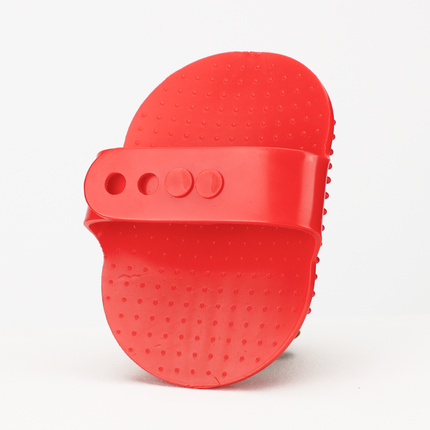 Skatrs Rubber Bristles Massage Hand Brush Comb for Dogs & Cats (Red)
