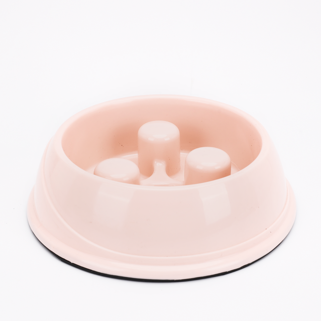 Skatrs Antiskid Slow Feeder Bowl for Dogs and Cats (Pink)
