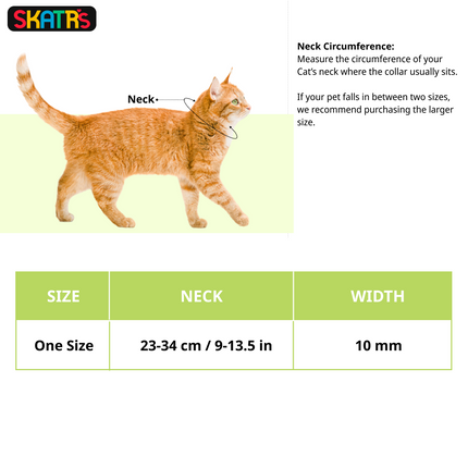 Skatrs Adjustable Collar with Bell for Cats & Kittens (Black)