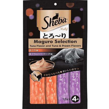 Sheba Tuna Flavor and Tuna & Prawn Maguro Selection Melty Premium Cat Treats
