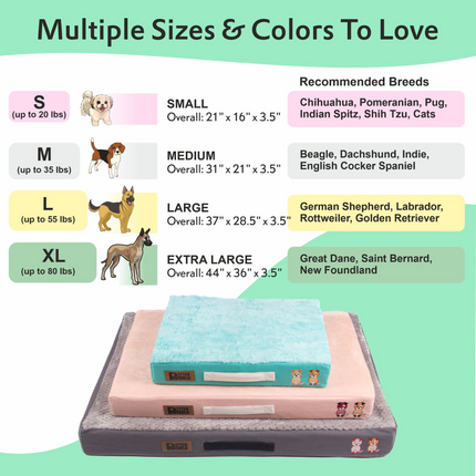 Petter World Orthopedic Memory Foam Bed With Large Sleep Surface for Dogs (Bottle Green)