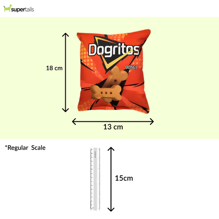 Talking Dog Club Dogritos 2 Zero Calories Chips Plush Toy for Dogs (Orange/Red)