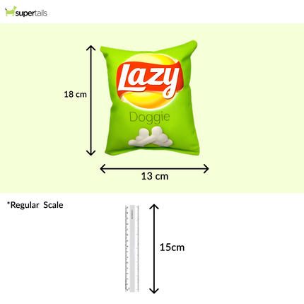 Talking Dog Club Lazy Green Zero Calories Chips Plush Toy for Dogs (Green)