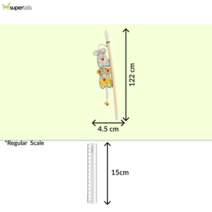 Talking Dog Club Curious Mice Wand Toy for Cats (Cream)