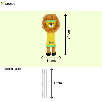 Talking Dog Club Tough Lion Squeaky Plush Toy for Dogs (Yellow)