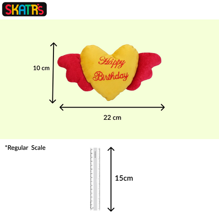 Skatrs Birthday Heart Plush Toy for Dogs and Cats
