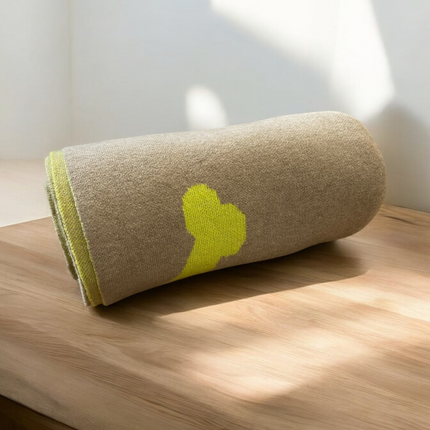 Talking Dog Club Bone Print Viscose Blanket For Dogs (Ivory and Green)