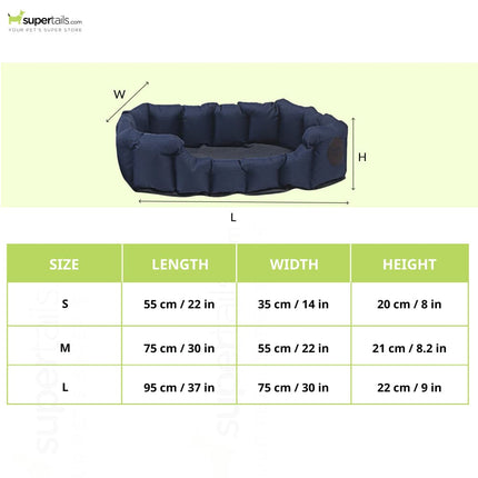 TopDog Premium Ribstock Pro Oval Lounger Bed (Navy) (Get a Toy Free)