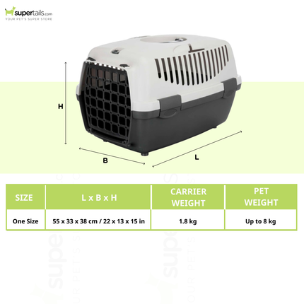 Trixie Capri 2 Transport Carrier for Dogs and Cats (Light Grey)