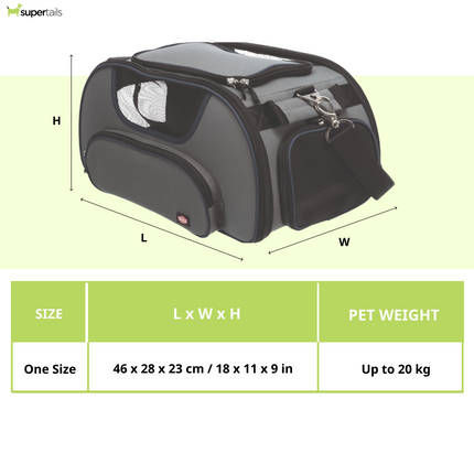 Trixie Wings Airline Carrier for Pets (Grey/Blue)
