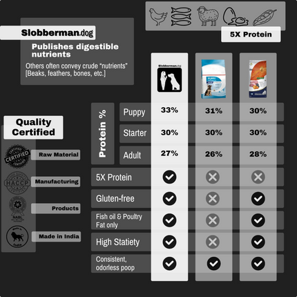 Slobberman dog Gluten Free High Protein Small and Medium Breed Adult Dog Dry Food