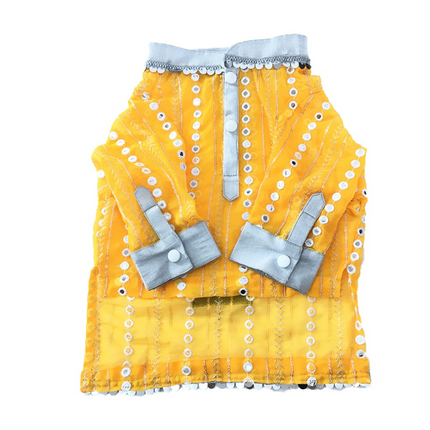 Dogobow Mirror Kurta for Dogs (Yellow)