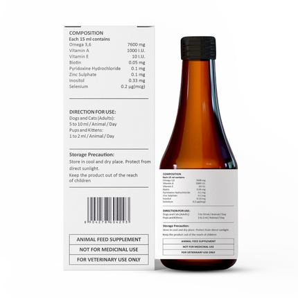 Petvit Omega 3 + 6 Syrup for Dogs and Cats