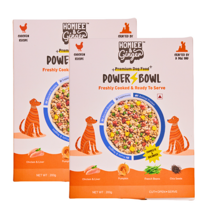 Homiee & Ginger Power Bowl Chicken & Barley Fresh Food for Dogs