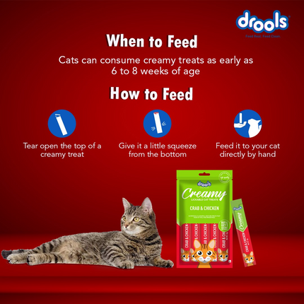 Drools Salmon & Skipjack and Crab & Chicken Creamy Cat Treats Combo