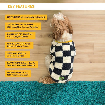 Woofiezz Soft & Cosy Checked Winter Sweater for Dogs and Cats (Yellow)